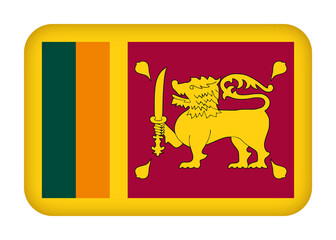 Fototapeta premium Sri Lanka flag with round corners. 3d illustration button flag of Sri Lanka transparation png
