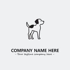 Dog illustration black and white for logo company vector image
