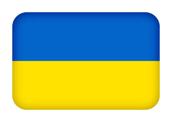 Ukraine flag with round corners. 3d illustration button flag of Ukraine transparation png