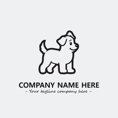 Dog illustration black and white for logo company vector image
