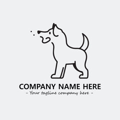 Dog illustration black and white for logo company vector image
