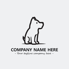 Dog illustration black and white for logo company vector image
