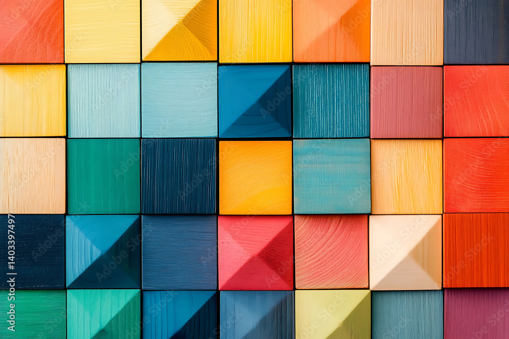 Poster a grid of multicolored squares, each representing a unique perspective, metaphorically depicting the