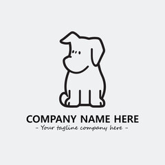 Obraz premium Dog illustration black and white for logo company vector image 