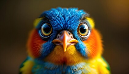 Adorable Colorful Bird Closeup Stunning Vibrant Feathers