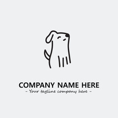 Dog illustration black and white for logo company vector image
