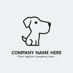 Dog illustration black and white for logo company vector image
