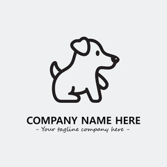 Dog illustration black and white for logo company vector image
