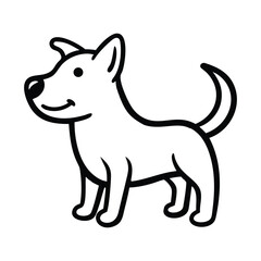 Simple and adorable puppy dog line art illustration. Perfect for kids' books, coloring pages, stickers, logos, and pet-themed graphic designs.