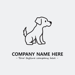 Dog illustration black and white for logo company vector image
