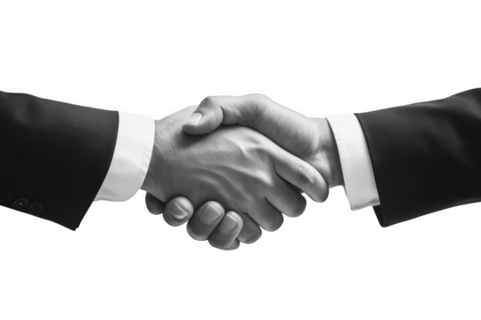 Business handshake illustration on transparent background