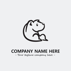 Dog illustration black and white for logo company vector image
