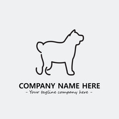 Dog illustration black and white for logo company vector image
