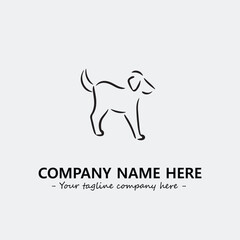 Dog illustration black and white for logo company vector image
