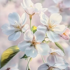 Fototapeta premium Delicate Spring Cherry Blossoms Soft Pastel Colors