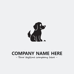 Dog illustration black and white for logo company vector image
