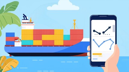 Smart logistics dashboard showing live tracking of multiple cargo vessels, fuel efficiency scores, and AI-driven delivery ETA predictions - commercial analytics dashboard