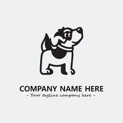 Dog illustration black and white for logo company vector image
