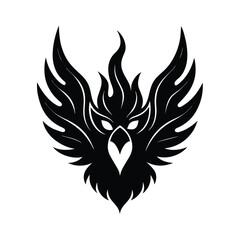 phoenix face flames vector art silhouette