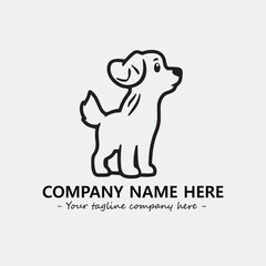 Dog illustration black and white for logo company vector image

