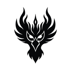 phoenix face flames vector art silhouette