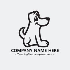 Dog illustration black and white for logo company vector image
