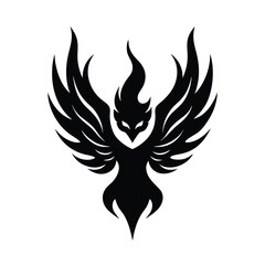 phoenix face flames vector art silhouette