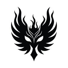 phoenix face flames vector art silhouette