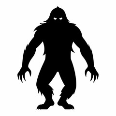 Fototapeta premium Silhouette vector art illustration of a Bigfoot