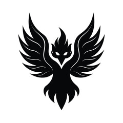 phoenix face flames vector art silhouette