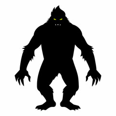 Fototapeta premium Silhouette vector art illustration of a Bigfoot