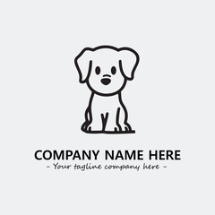 Dog illustration black and white for logo company vector image
