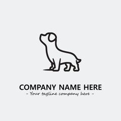 Dog illustration black and white for logo company vector image
