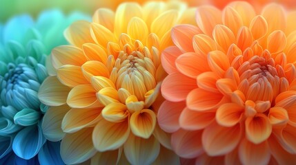 Obraz premium Vibrant Dahlia Blooms: A Symphony of Colors