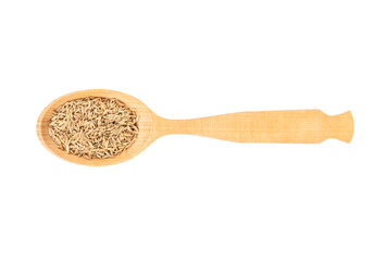 Cumin spice in a wooden spoon
