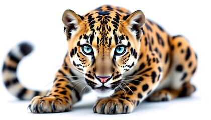 Obraz premium Stunning Ocelot Kitten Photo Wild Cat Portrait