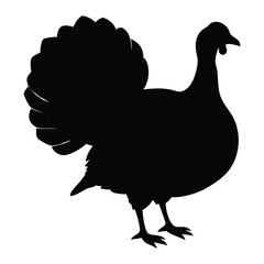 black chicken vector, Premium Black Turkey Silhouette - Ideal for Holiday and Wildlife Themes