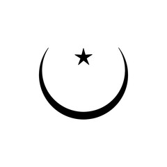 Crescent Moon and Star Islamic Symbol Vector