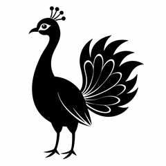 Elegant Peacock Silhouette Vector Art