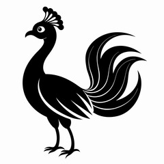 Elegant Peacock Silhouette Vector Art