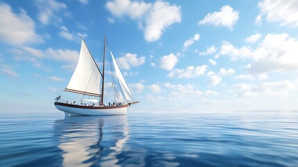 Fototapeta premium Luxury yacht sailing journey image