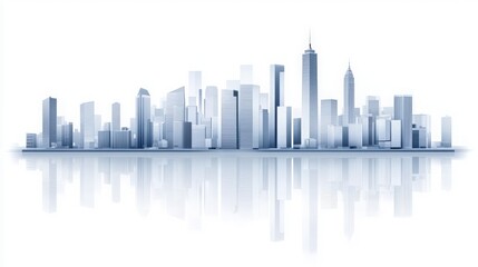 Obraz premium Modern City Skyline Reflection