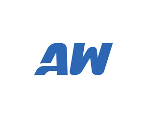 AW logo design vector template. AW
