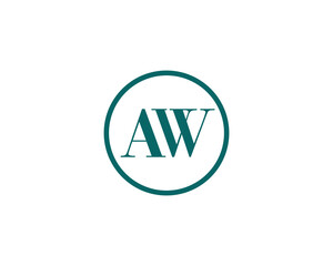 AW logo design vector template. AW