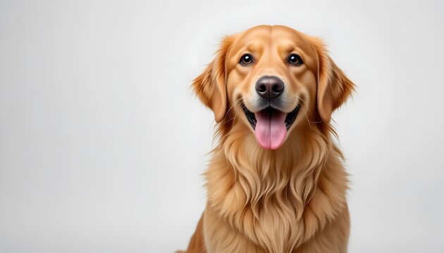 Friendly Golden Retriever Sitting for a Portrait