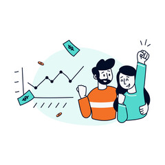 Happy Couple Celebrating Financial Success