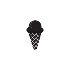 ice cream cone isolated on silhouette  design 