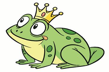 green frog on white background