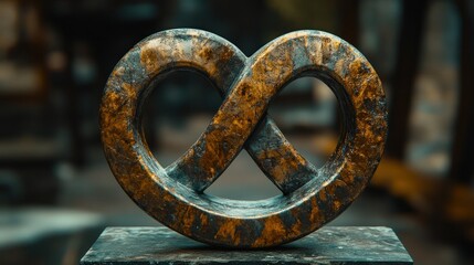 Bronze Pretzel Sculpture