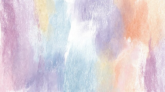 Hand-painted watercolor texture in soft pastel tones featuring organic brush strokes with subtle granulation. High-resolution paper texture overlay creates artistic background